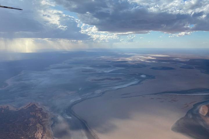 a view of a snow covered mountain